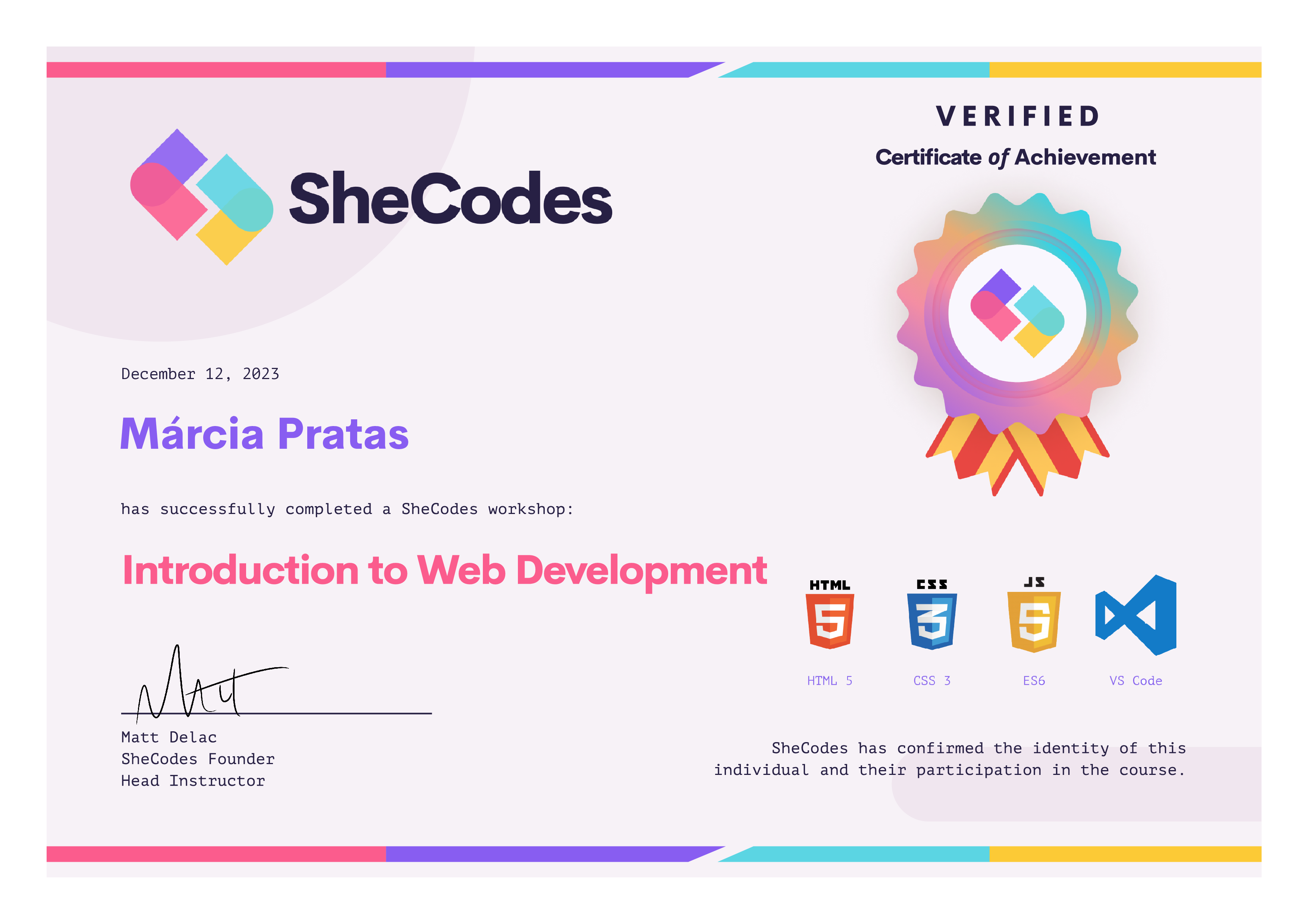 Introduction to Web Development Certificate