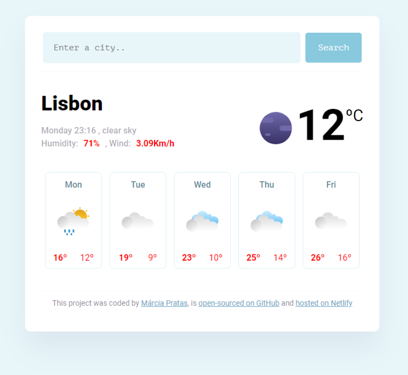 Weather App Preview