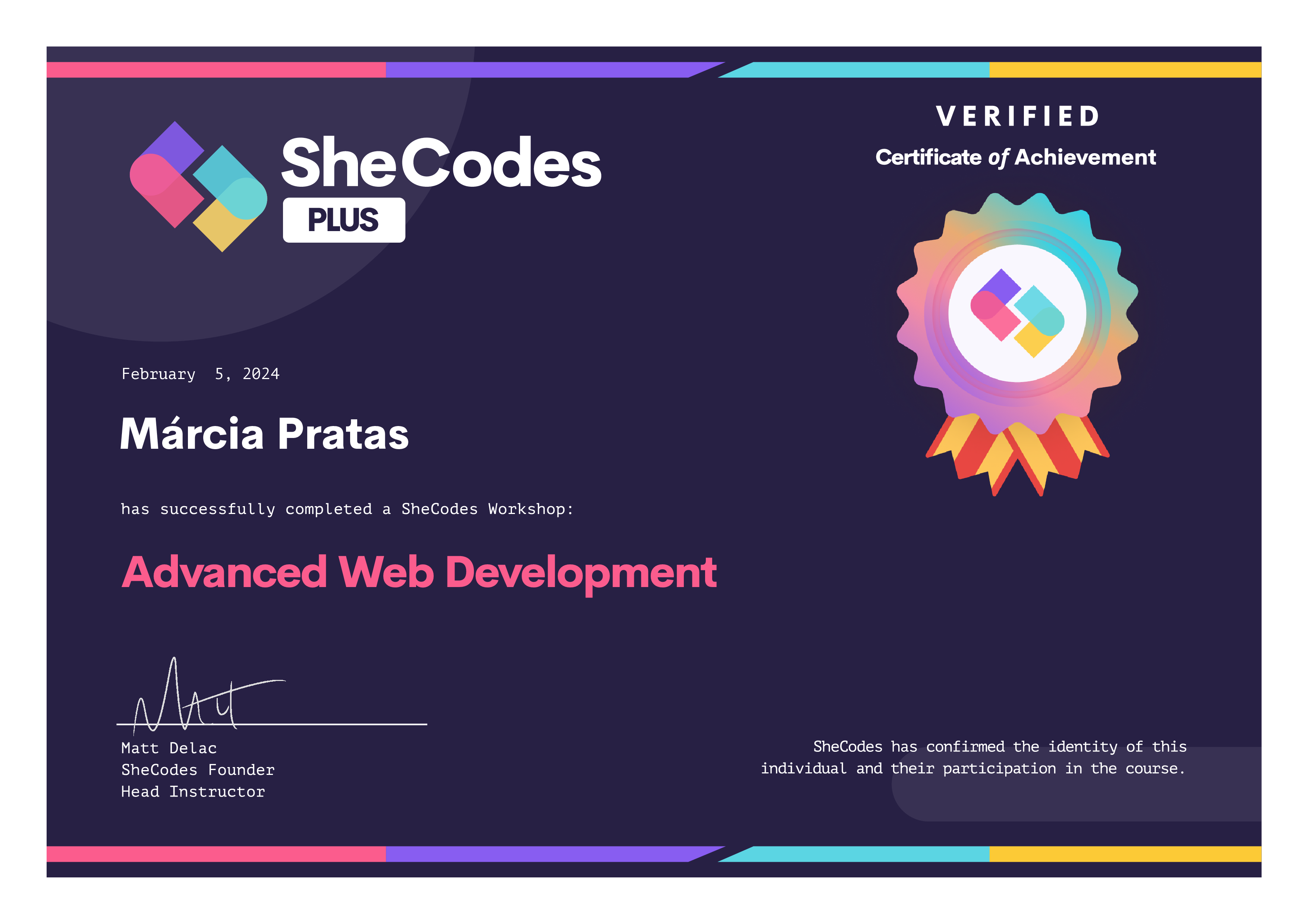 Advanced Web Development Certificate