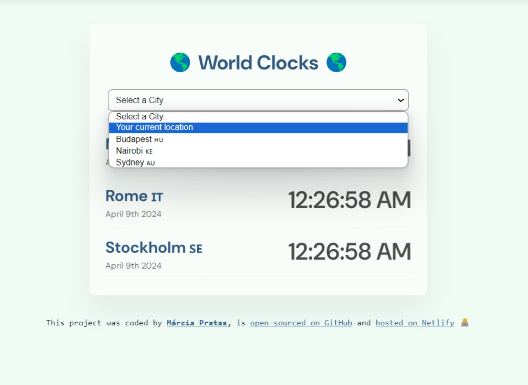 World Clock Project Preview